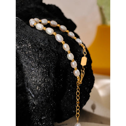 Pulseira de Pérolas - Aço inoxidável