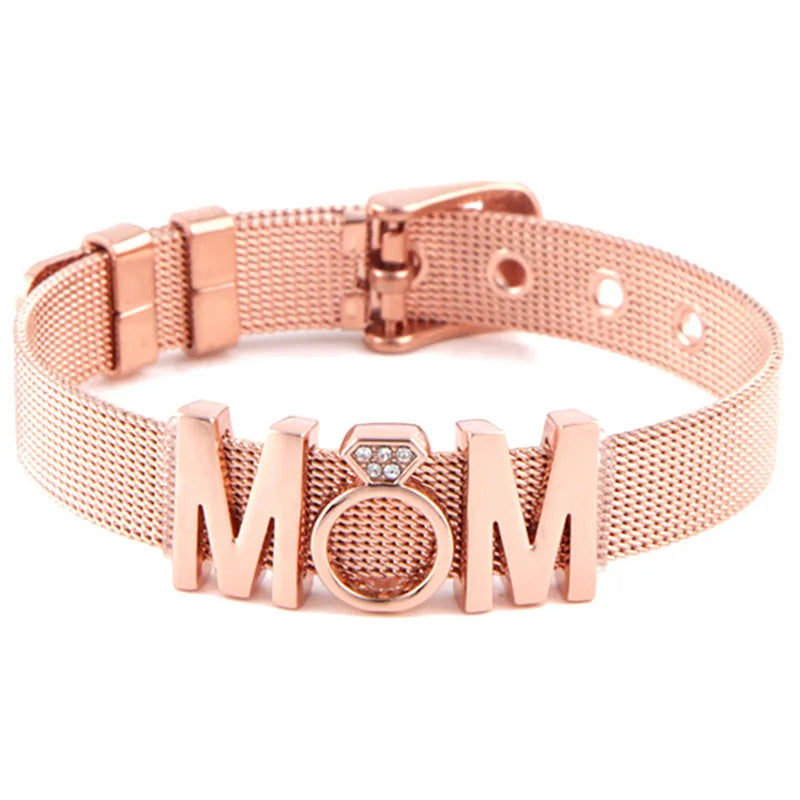 Braceletes Reguláveis MOM Rosa Dourado