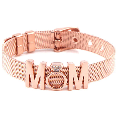 Braceletes Reguláveis MOM Rosa Dourado