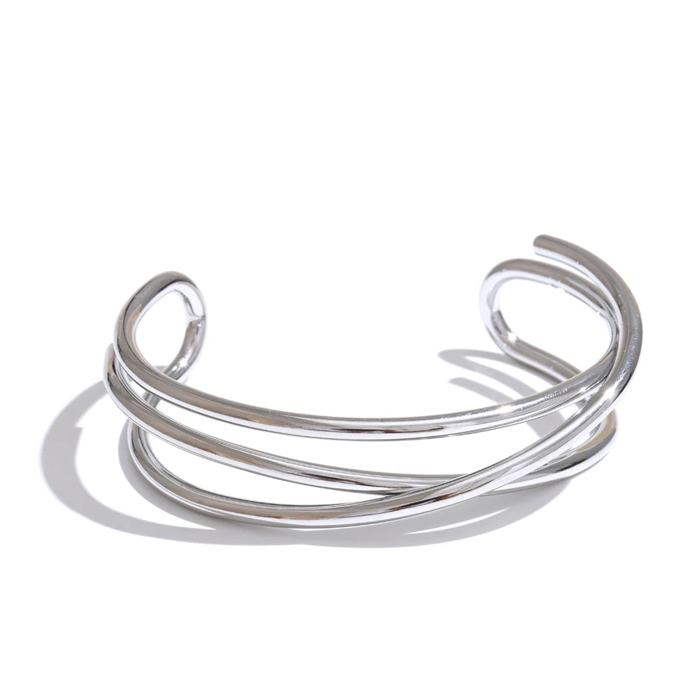 Bangle Cruzada - Aço inoxidável
