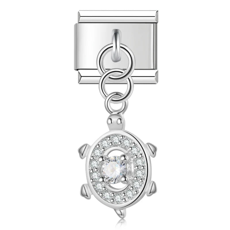 Pendente Pulseira Italiana em Aço Inoxidável Tartaruga