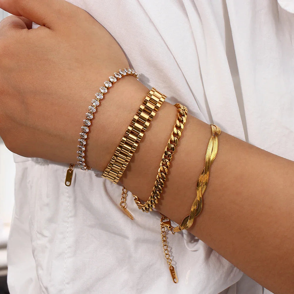 Pulseiras de Corrente em Aço Inoxidável