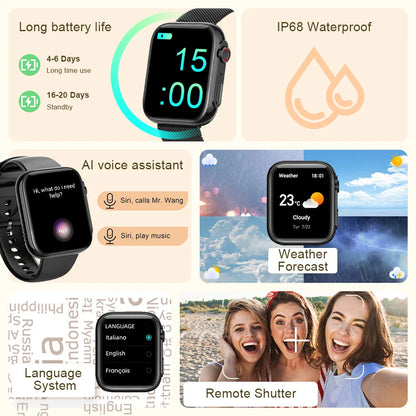 Smartwatch Bluetooth 1.91" Tela HD