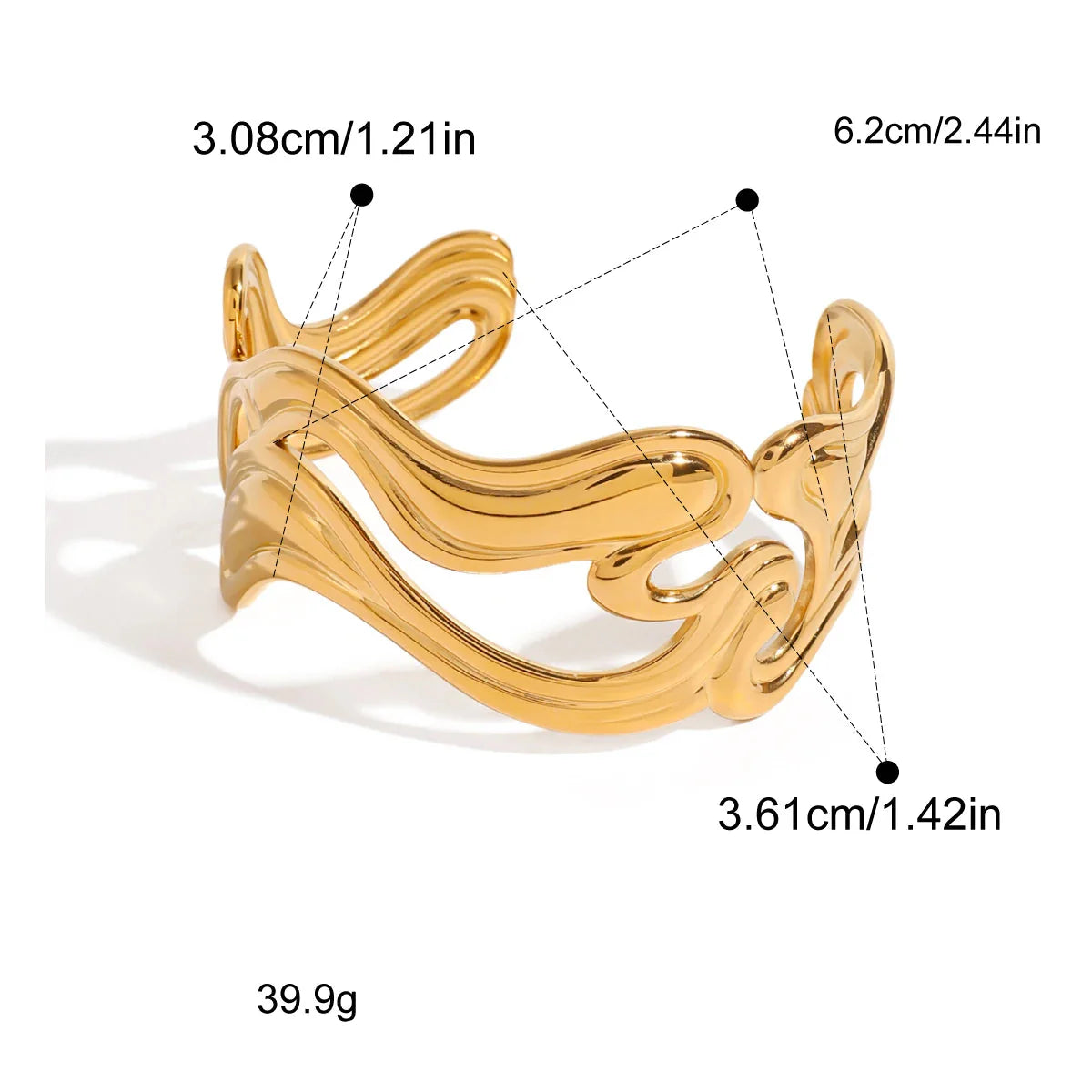 Pulseiras Clássicas em Aço Inoxidável Irregular