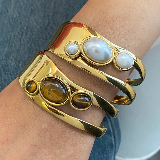 Pulseira Rígida com Pérola