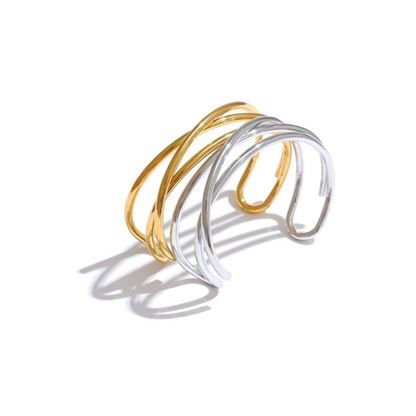 Bangle Cruzada - Aço inoxidável