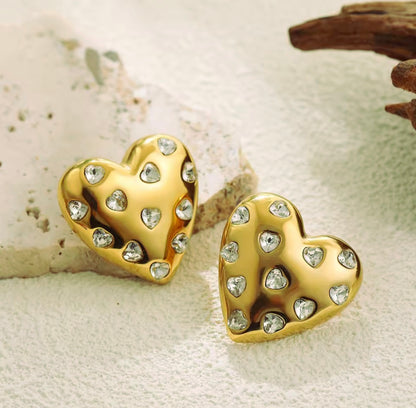 Boucles d'oreilles coeur dorées
