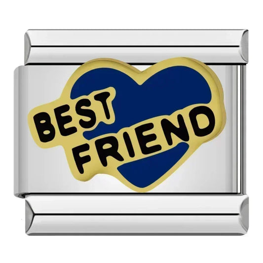 Charm Best Friend Pulseira Italiana em Aço Inoxidável