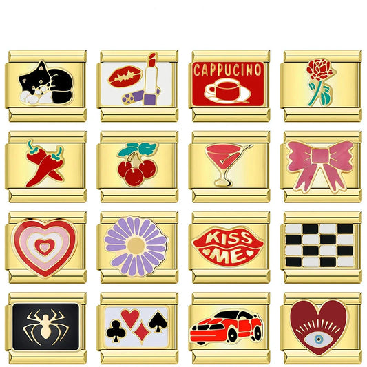 Charms Pulseira Italiana em Aço Inoxidável