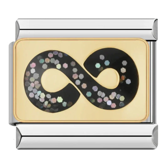 Charm Infinito Pulseira Italiana em Aço Inoxidável
