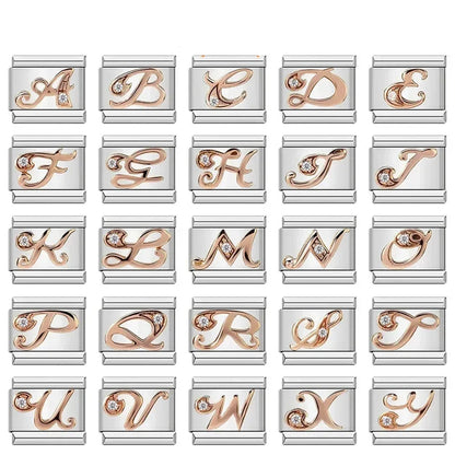 Charms Letras Pulseira Italiana