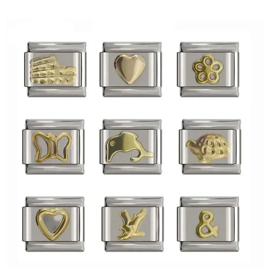 Charms Pulseira Italiana em Aço Inoxidável