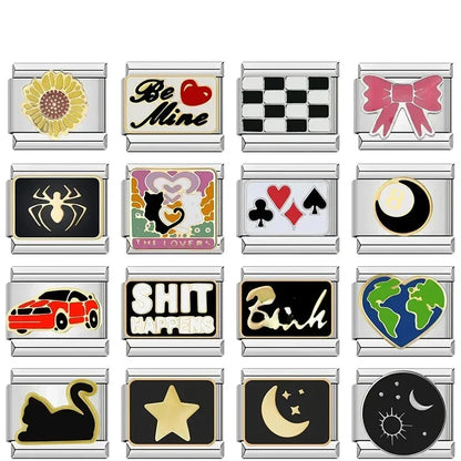 Charms Pulseira Italiana em Aço Inoxidável