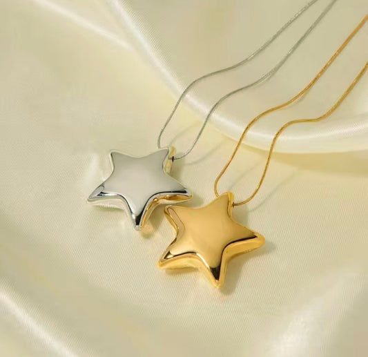Colar Pendente Estrelas em Aço Inoxidável