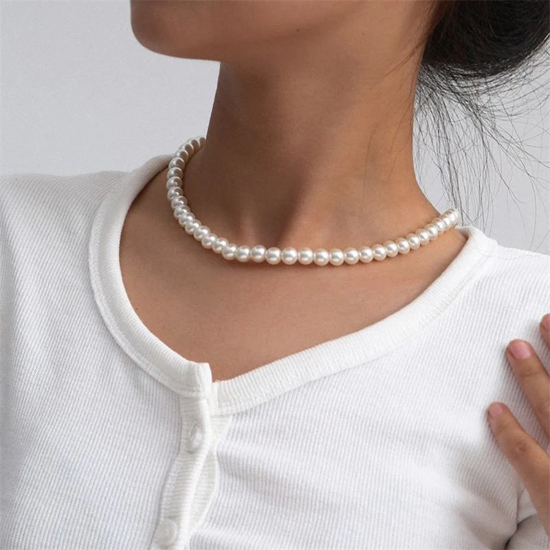 colar de perola e aço inox feminino, sofisticado e elegante.
