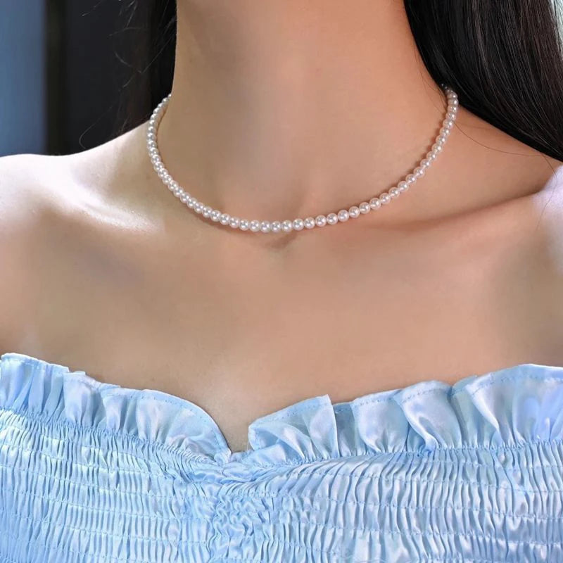 colar de perola e aço inox feminino, sofisticado e elegante.