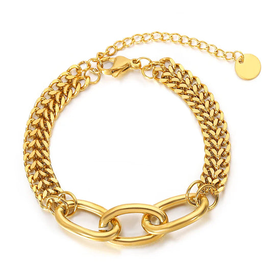 Pulseira Corrente de Elos em Aço Inoxidável