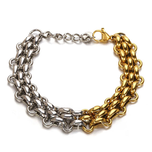 Pulseira em Aço Inoxidável Mesclado