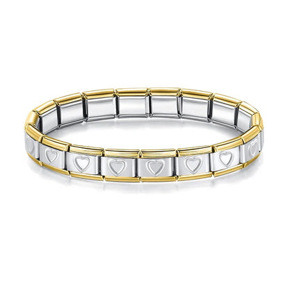 Pulseira Italiana Original em Aço Inoxidável Coração 1