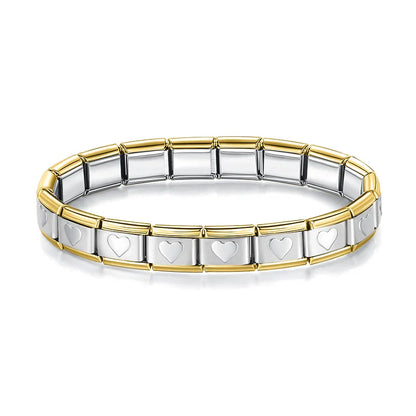 Pulseira Italiana Original em Aço Inoxidável Coração 2