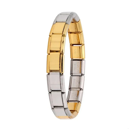 Pulseira Original Italiana em Aço Inoxidável Dourado-Prateado-A