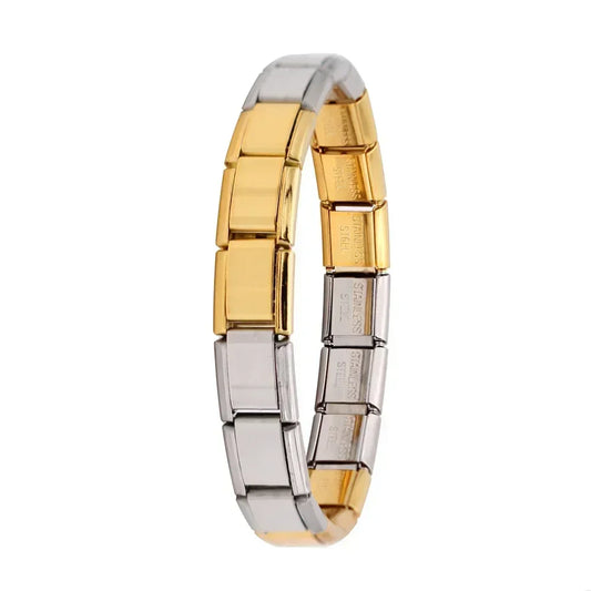 Pulseira Original Italiana em Aço Inoxidável Dourado-Prateado-A