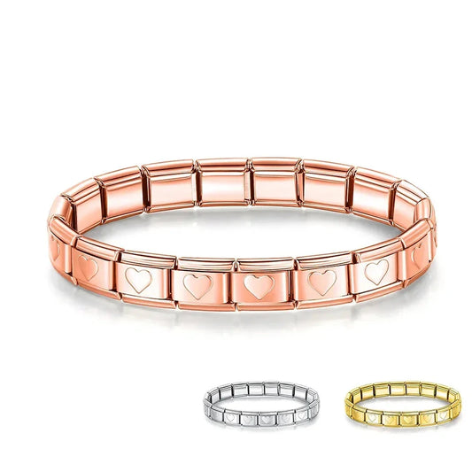 Pulseiras Originais Charms Coração em Aço Inoxidável